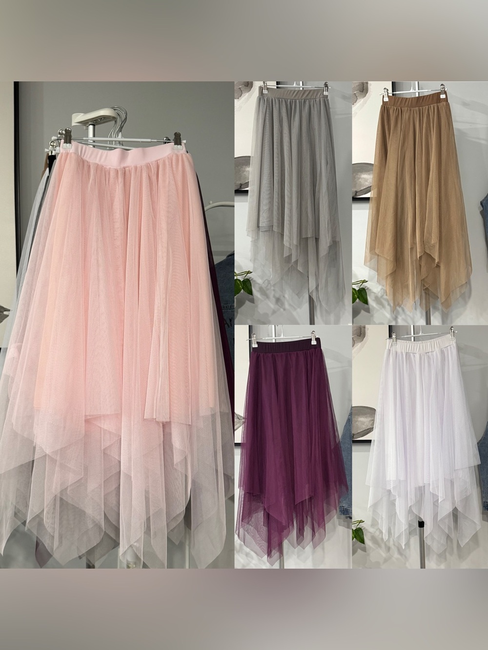 Women's Layered Tulle Asymmetric Skirt